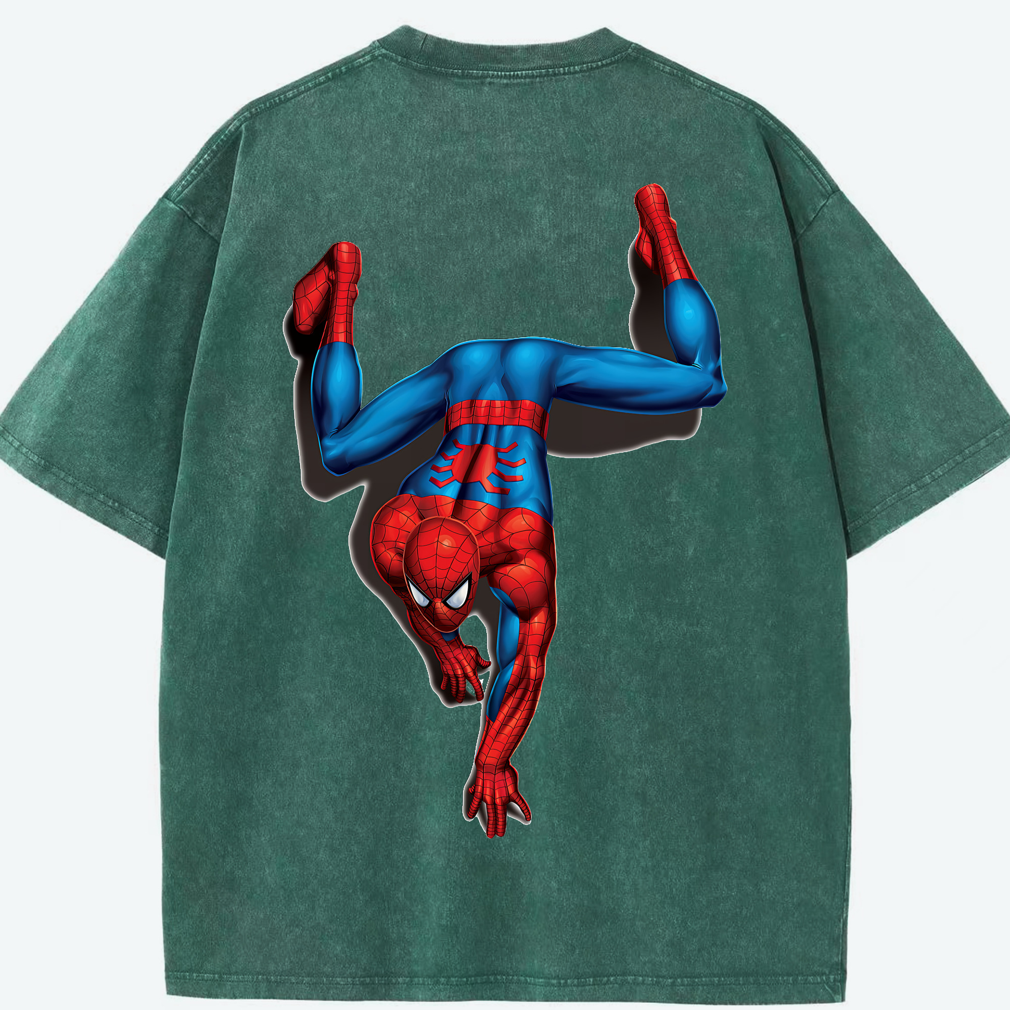 （画像用） Spider Man スパイダーマン 綿100% ヴィンテージ風 半袖Tシャツ（背面プリント）